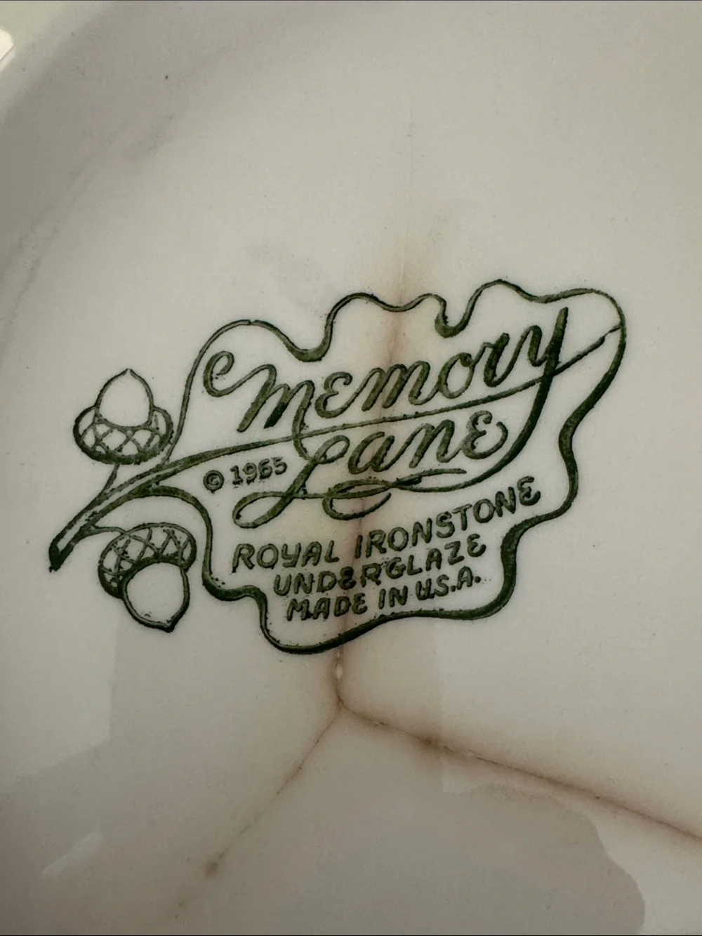 Set of three 1965 Royal Ironstone Memory Lane pattern by Royal China made in USA